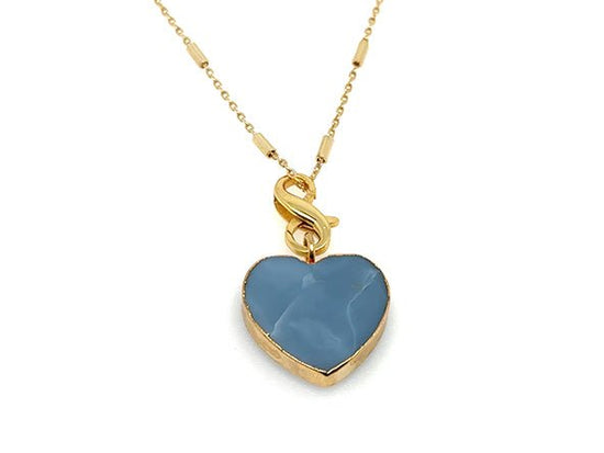 Timeless Heart Pendant | Natural Blue Opal | LINK, design your own