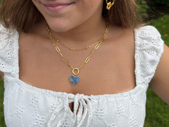 Timeless Heart Pendant | Natural Blue Opal