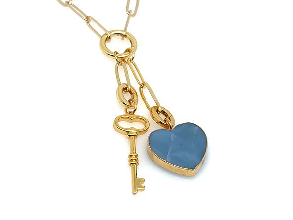 Timeless Heart Pendant | Natural Blue Opal | LINK, design your own