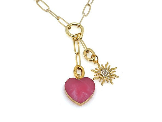 Timeless Heart Pendant | Natural Rhodochrosite | LINK, design your own