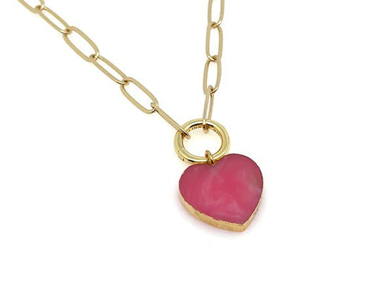 Timeless Heart Pendant | Natural Rhodochrosite | LINK, design your own