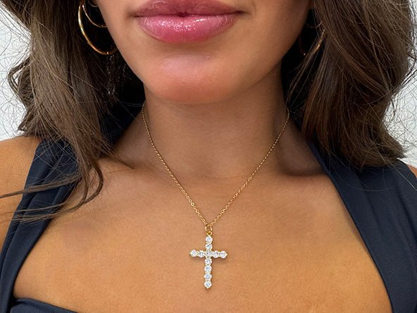 Large Sparkling Cross Pendant
