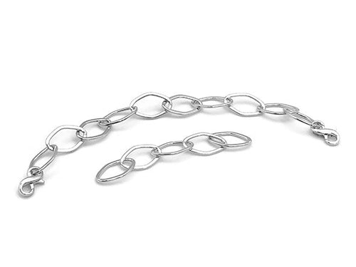 Diamond Shaped Chain Extender Set in silver by LINK