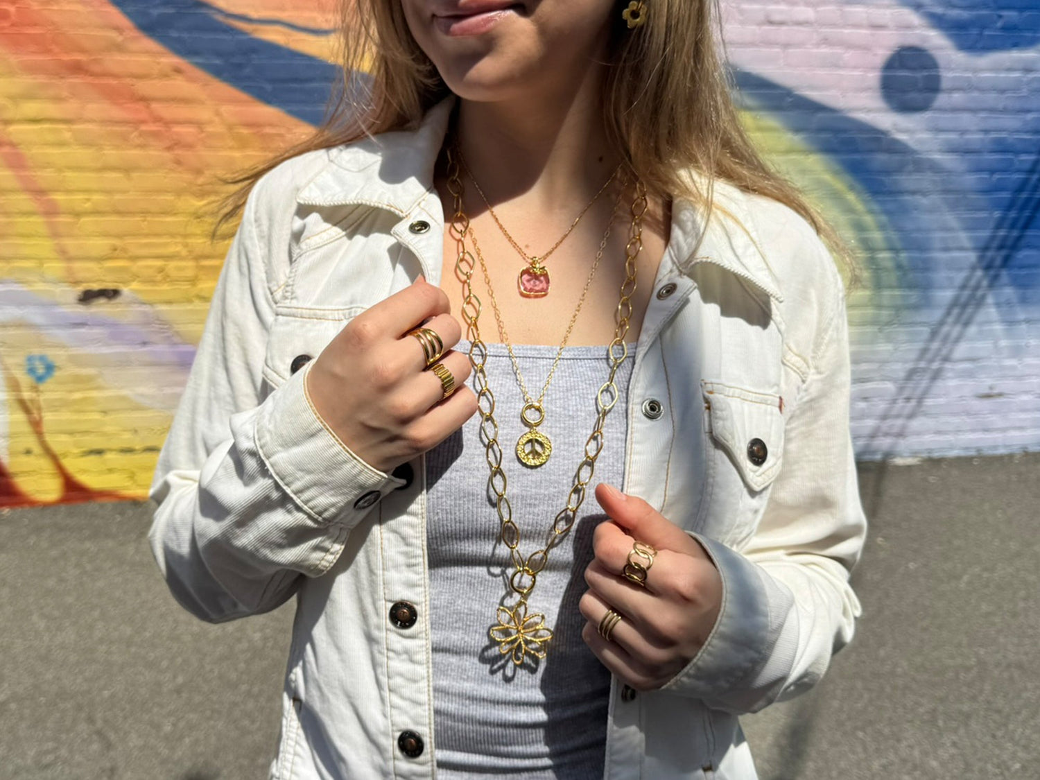 Floral Peace Sign Pendant | LINK, design your own