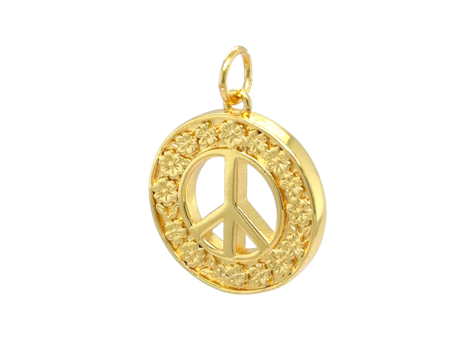Floral Peace Sign Pendant
