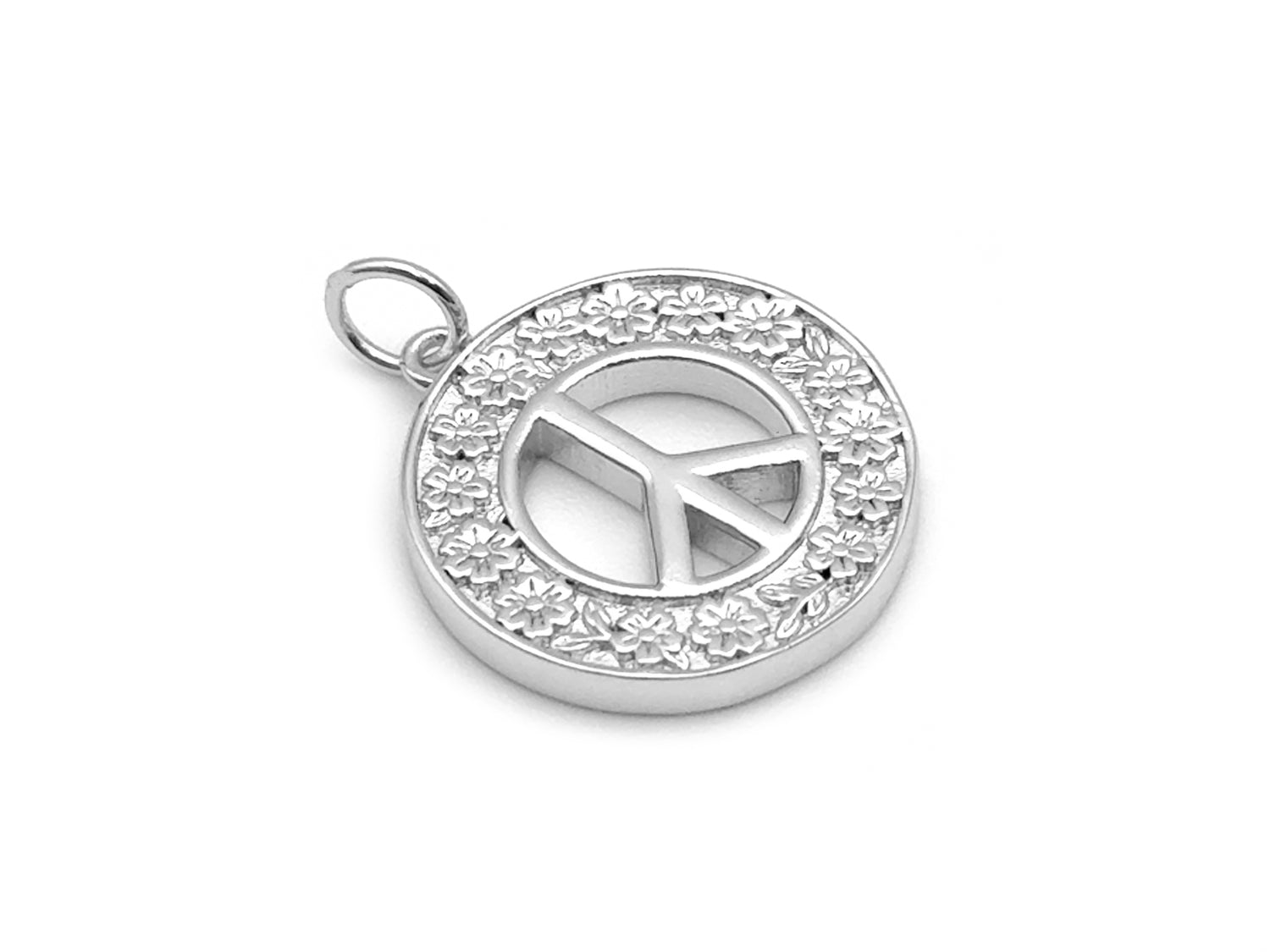 Floral Peace Sign Pendant