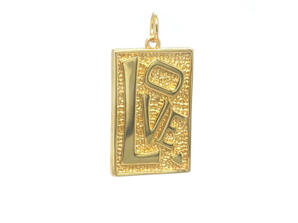 Large Retro Love Rectangle Pendant | LINK, design your own