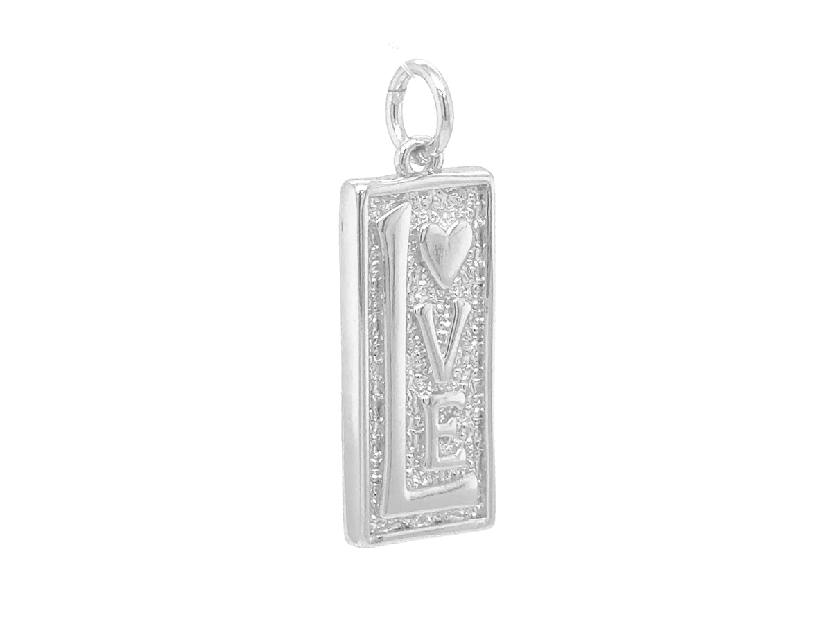Small Retro Love Rectangle Pendant | LINK, design your own