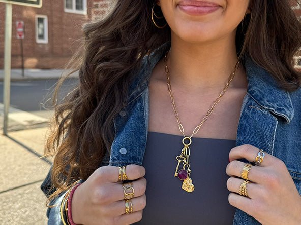 Key Hammered Heart Birthstone Set | The Perfect Gift