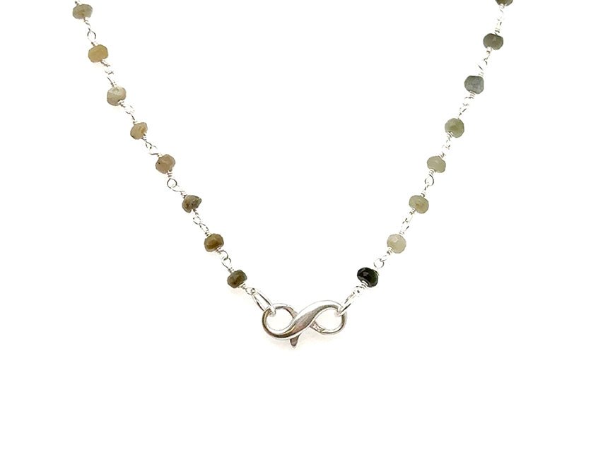 Mixed Gray/Greenish Cat Eye Rosary Chain | LINK, design your own