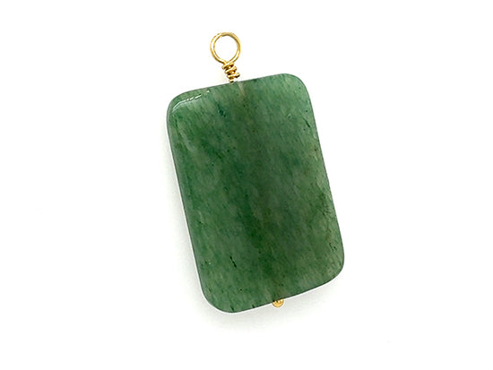 Vintage | Green Aventurine Rectangle Pendant