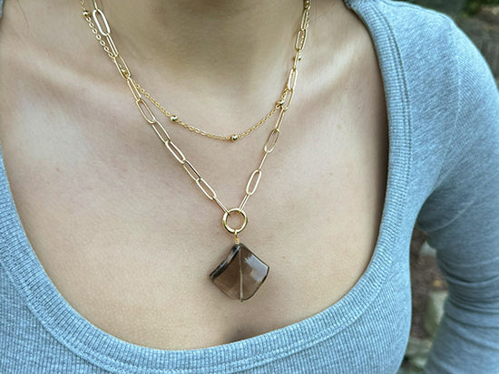 Vintage | Smoky Quartz Square Wing