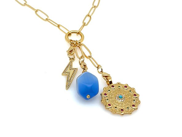 Vintage | Blue Cat Eye Ball Pendant | LINK, design your own