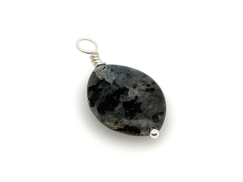 Vintage | Oval Larvikite Stone Pendant