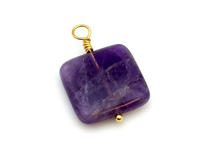Vintage | Chevron Amethyst Square Pendant