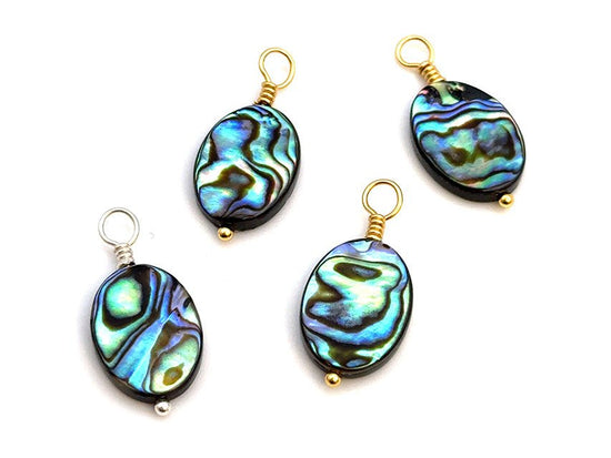 Vintage | Flat Oval Pāua Shell Charm