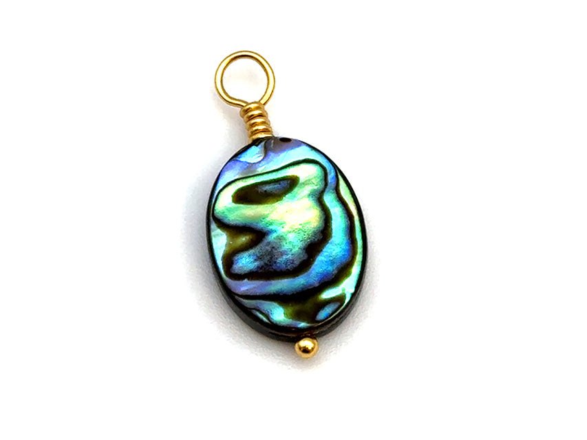 Vintage | Flat Oval Pāua Shell Charm