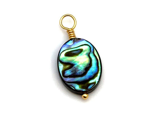 Vintage | Flat Oval Pāua Shell Charm