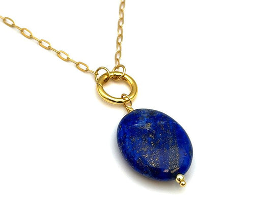 Vintage | Polished Oval Lapis Pendant