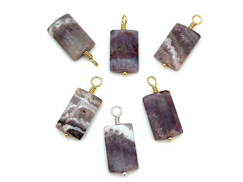 Vintage | Rectangle Amethyst Laced Agate Pendant