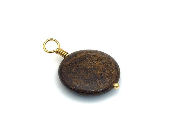 Vintage | Round Bronzite Stone Pendant