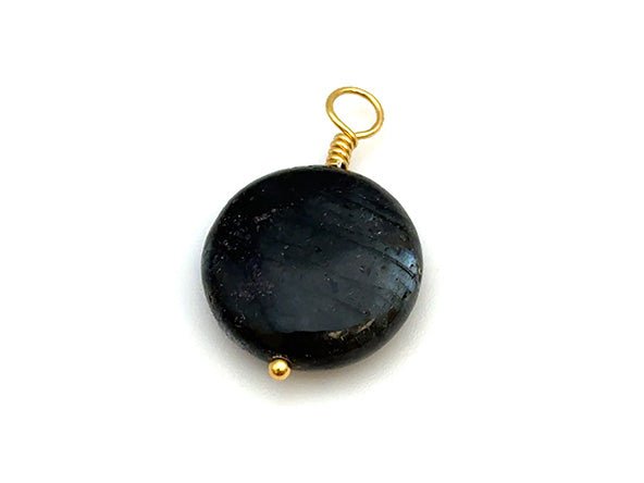 Vintage | Black Larvikite Round Pendant
