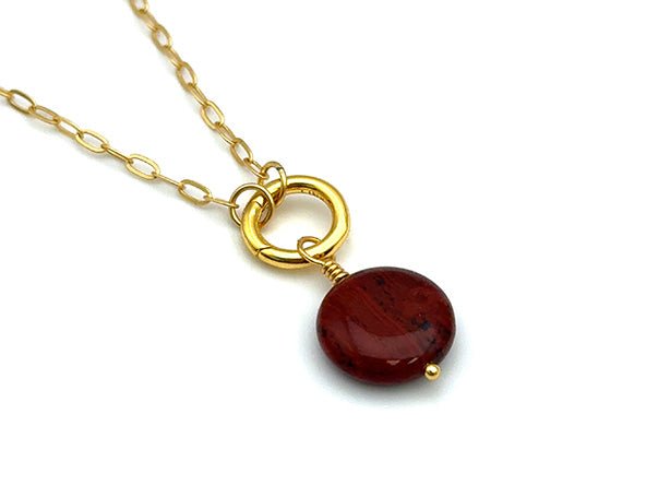 Vintage | Round Brecciated Jasper Pendant