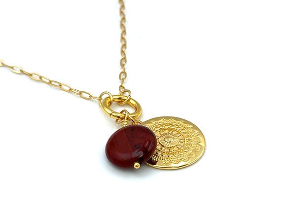 Vintage | Round Brecciated Jasper Pendant