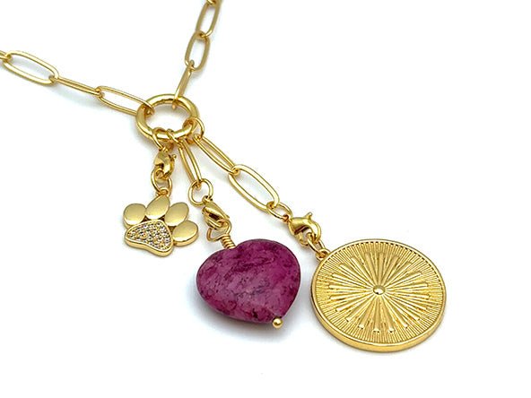 Vintage | Quartzite Heart Pendant | LINK, design your own