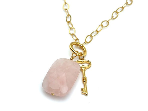 Vintage | Faceted Rose Quartz Pendant | LINK, design your own