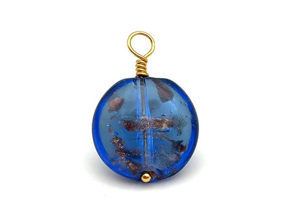 Vintage | Dark Blue Foil Glass Pendant | LINK, design your own