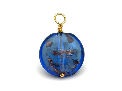 Vintage | Dark Blue Foil Glass Pendant | LINK, design your own