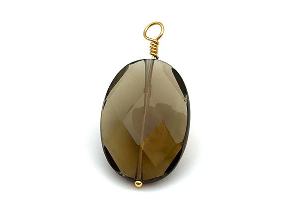 Vintage | Smoky Quartz Oval Pendant | LINK, design your own