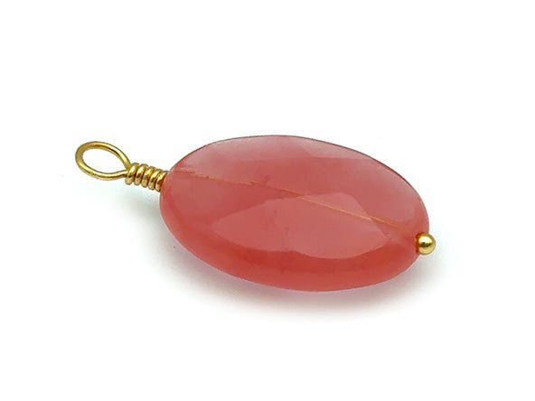 Vintage | Coral Quartz Oval Pendant | LINK, design your own