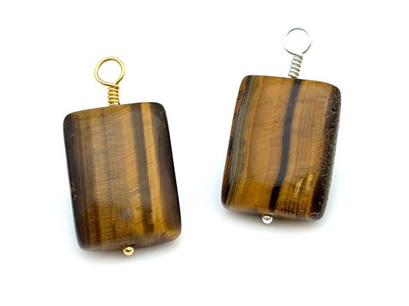 Vintage | Tiger Eye Rectangle Pendant | LINK, design your own