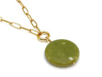 Vintage | Olive Serpentine Stone Pendant | LINK, design your own