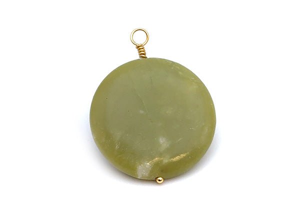 Vintage | Olive Serpentine Stone Pendant | LINK, design your own