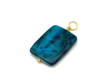 Vintage | Blue Marble Print Rectangle Shell Pendant | LINK, design your own