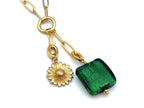 Vintage | Green Glass Silver Foil Lampwork Pendant | LINK, design your own