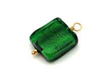 Vintage | Green Glass Silver Foil Lampwork Pendant | LINK, design your own
