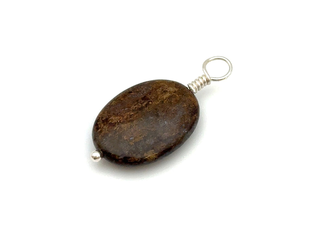 Vintage | Brown Oval Bronzite Stone Pendant | LINK, design your own