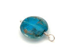 Vintage | Turquoise Glass Gold Metallic Round Pendant | LINK, design your own