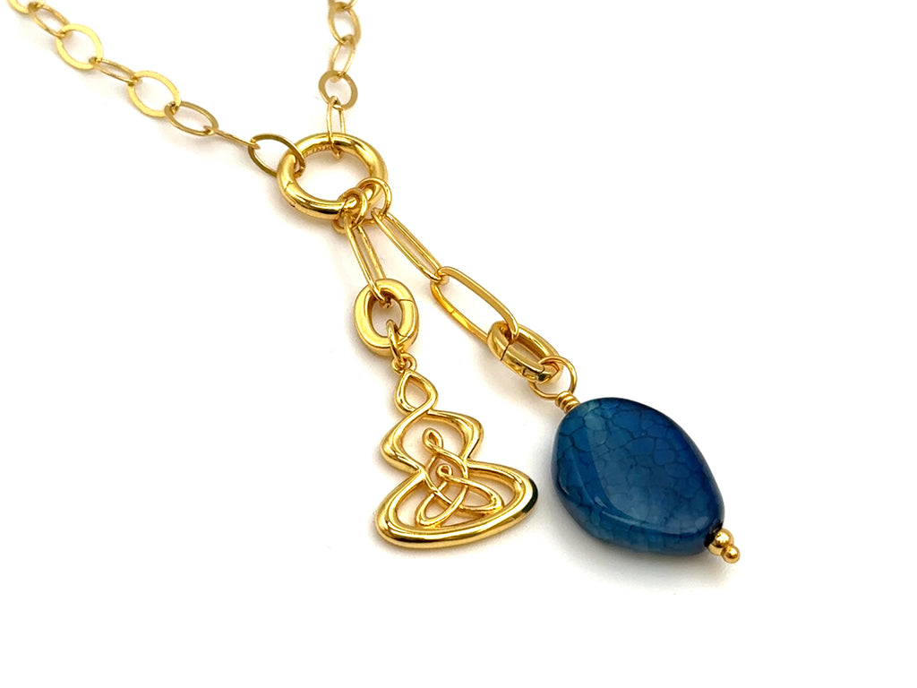 Vintage | Blue Agate Stone Pendant