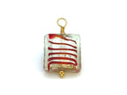 Vintage | Silver Red Stripes Glass Silver Foil Lampwork Pendant