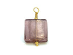 Vintage | Smoky Mauve Glass Silver Foil Lampwork Pendant | LINK, design your own