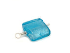 Vintage | Aqua Blue Glass Silver Foil Lampwork Pendant