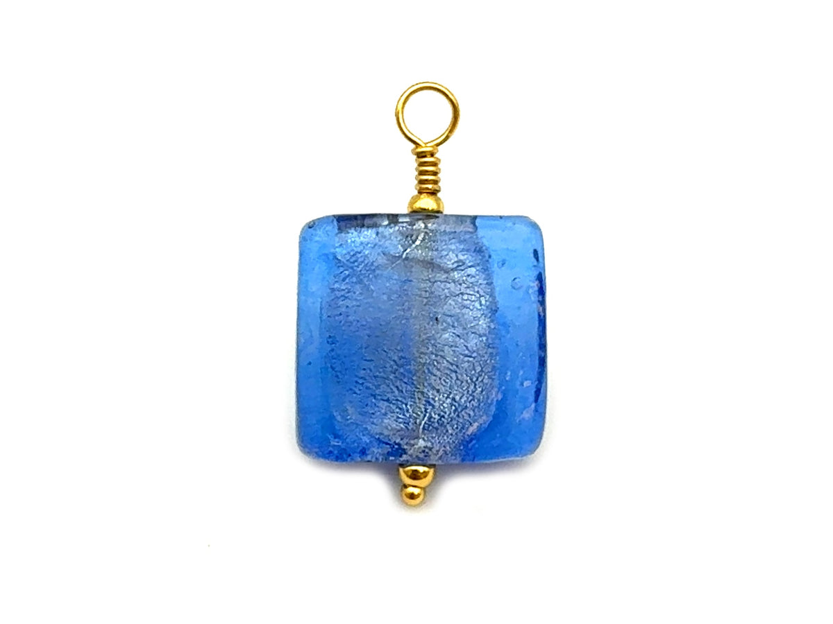 Vintage | Blue Glass Silver Foil Lampwork Pendant | LINK, design your own