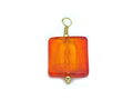 Vintage | Orange Glass Silver Foil Lampwork Pendant