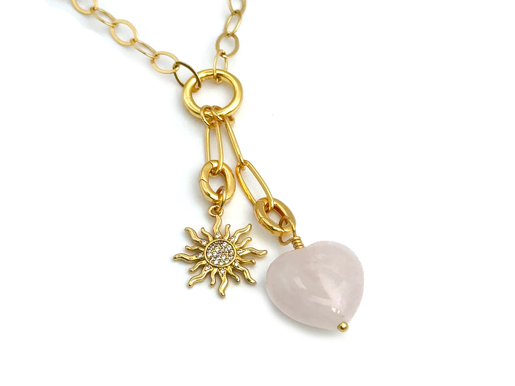 Vintage | Rose Quartz Heart Pendant