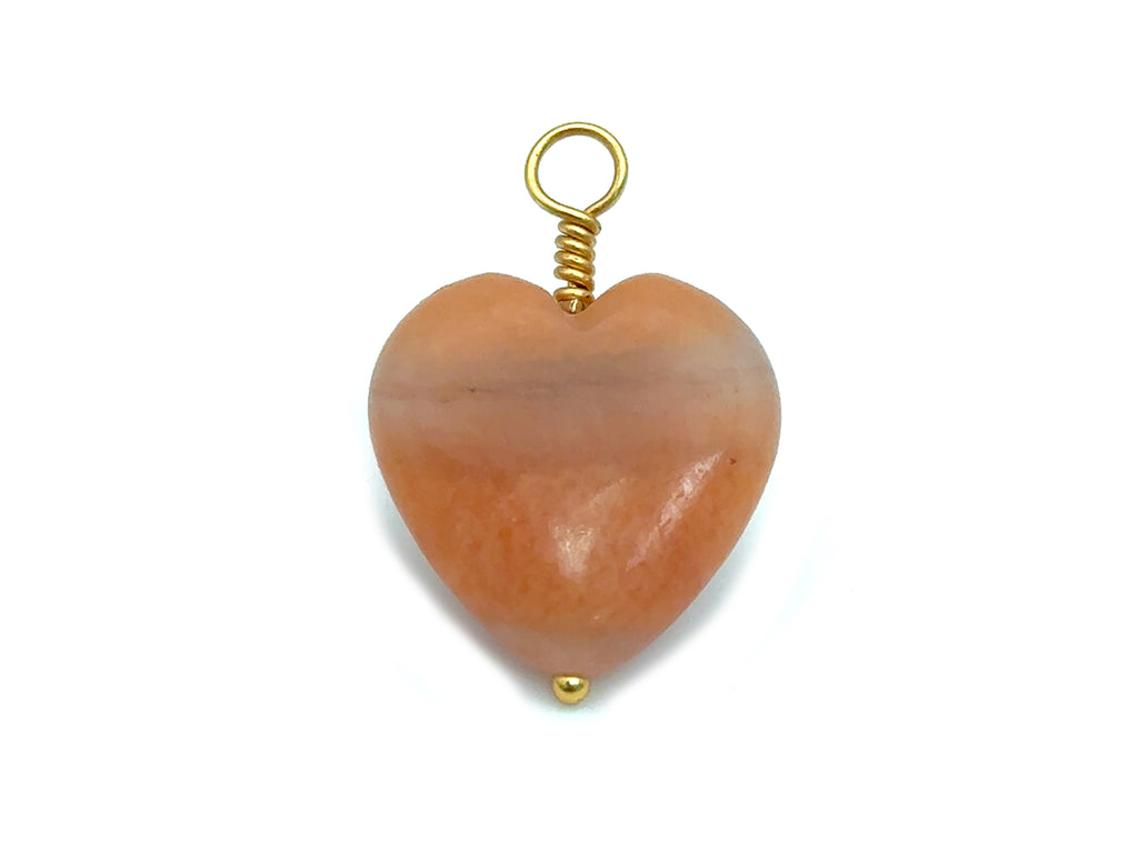 Vintage | Peach Jade Heart Pendant